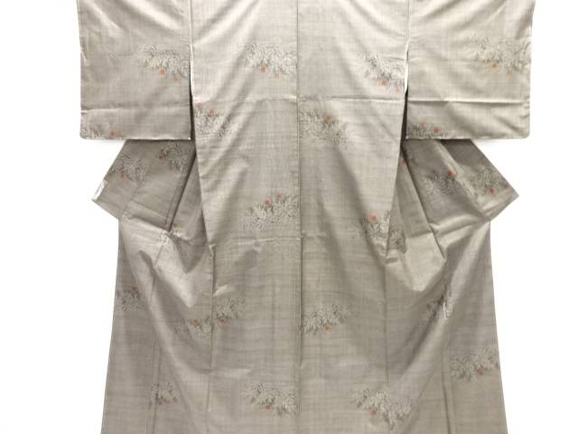 未使用品　仕立て上がり　花模様織り出し本場泥大島紬着物(5マルキ)【着】【紬・お召し】 宗sou