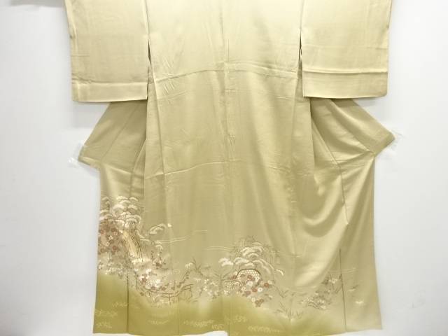 橋に松竹梅飾りつけ一往紋色留袖【中古】【着】【留袖】 宗sou
