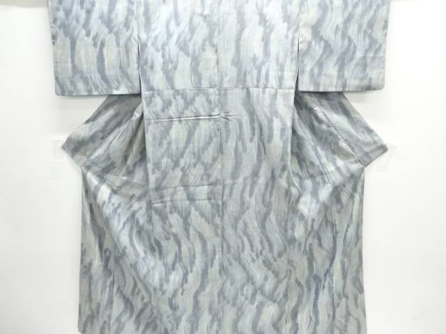 流水模様織り出し西陣お召着物【中古】【着】【紬・お召し】 宗sou