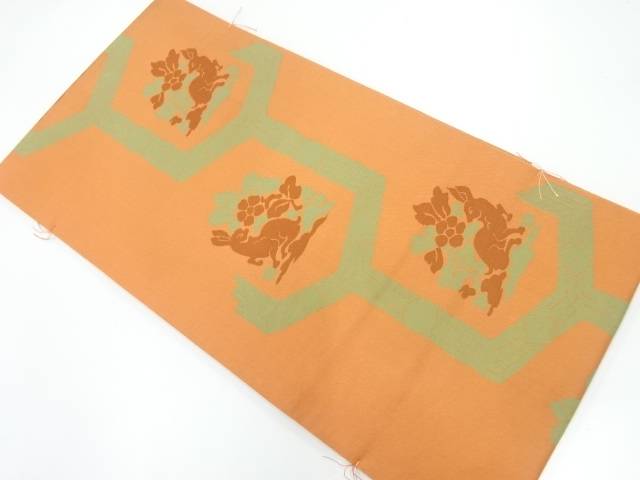 未使用品 幾何学に花兎模様織出し袋帯【着】【袋帯】 宗sou