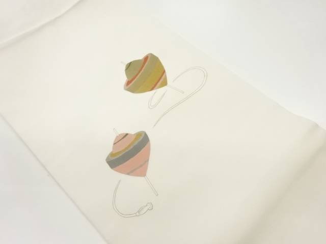 塩瀬金彩手描き独楽模様名古屋帯【中古】【着】【名古屋帯】 宗sou