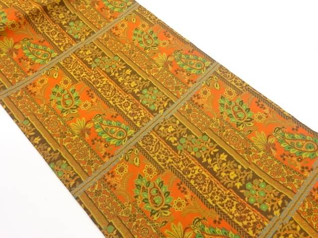 萬葉製　抽象草花模様織出し名古屋帯【中古】【着】【名古屋帯】 宗sou 9,702円