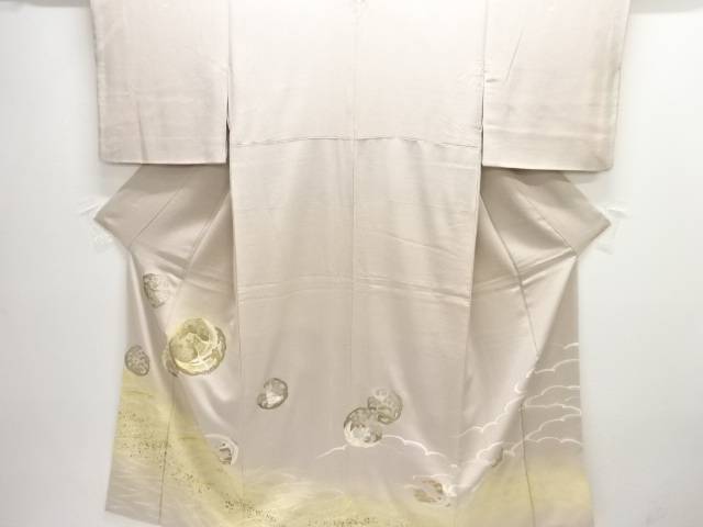 群鶴に松葉模様刺繍三つ紋色留袖【中古】【着】【留袖】 宗sou