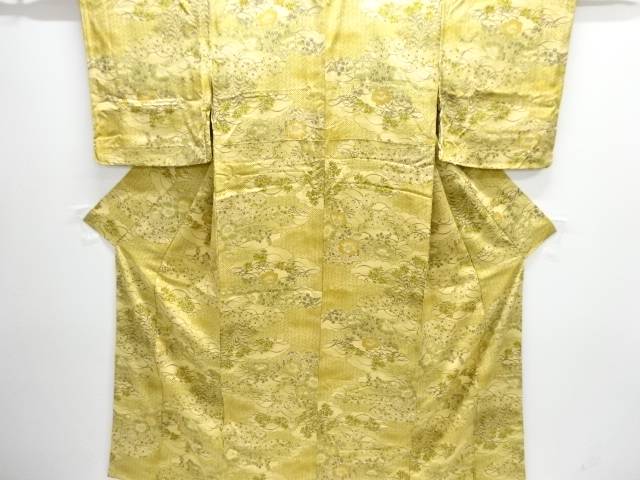 雲に草花模様小紋着物【中古】【着】【小紋】 宗sou