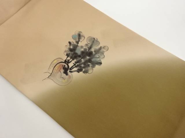 作家物 塩瀬手描き金彩かぶ模様名古屋帯【中古】【着】【名古屋帯】 宗sou