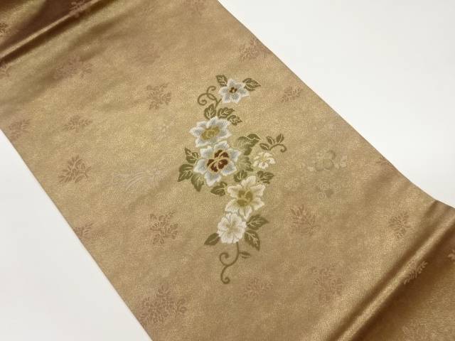 引箔鳳凰に花唐草模様織出し名古屋帯【中古】【着】【名古屋帯】 宗sou
