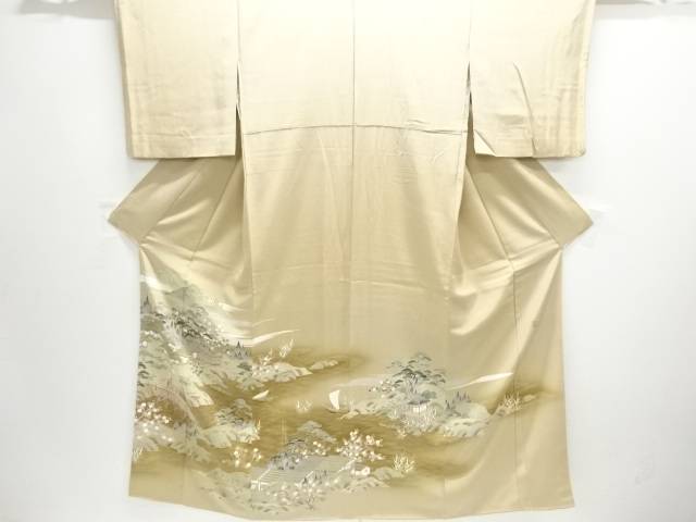 作家物　橋に家屋風景模様三つ紋色留袖【中古】【着】【留袖】 宗sou
