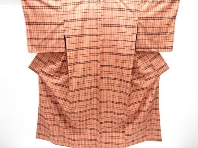 格子織り出し手織り紬着物【中古】【着】【紬・お召し】 宗sou