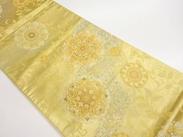 道長取に華文・花唐草模様織出し袋帯【中古】【着】【袋帯】 宗sou