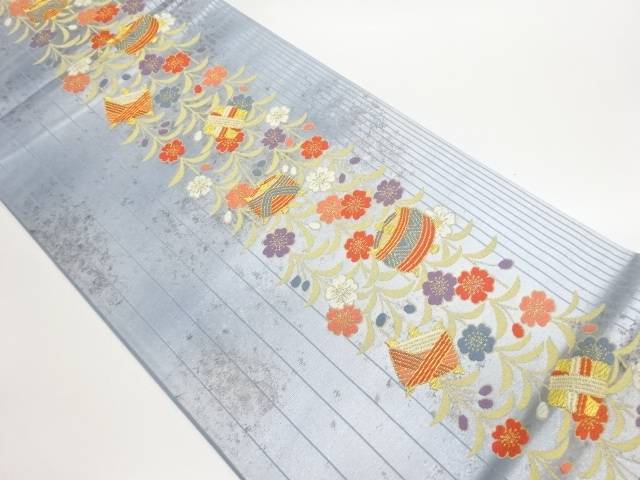 引箔枝垂れ桜に糸巻き文織出し袋帯【中古】【着】【袋帯】 宗sou｜お茶道具・着物　【宗 sou】