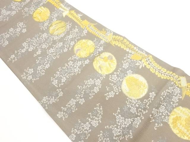 花唐草に藤・扇・宝模様織出し袋帯【中古】【着】【袋帯】 宗sou 16,050円