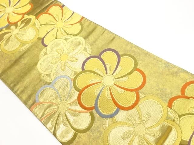 引箔捻梅模様織出し袋帯【中古】【着】【袋帯】 宗sou