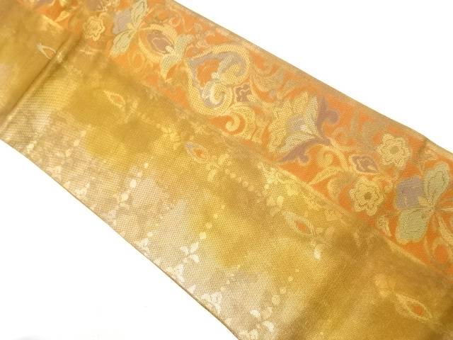 引箔　花更紗模様織り出し　名古屋帯【中古】【着】【名古屋帯】 宗sou