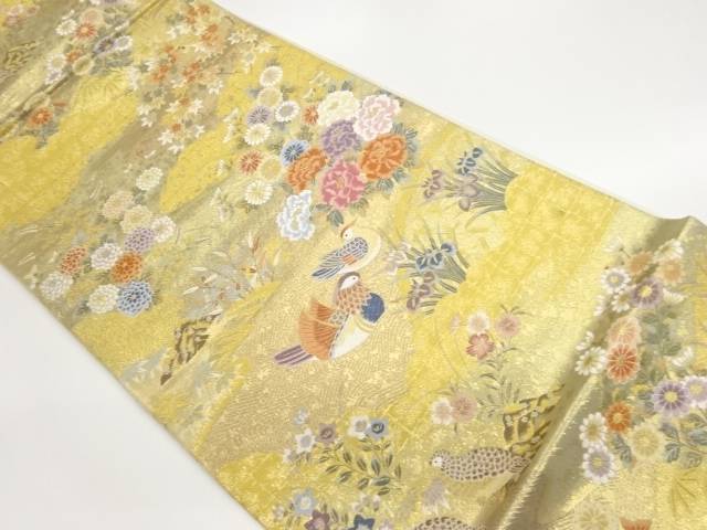本金箔秋草に鴛鴦模様織出し袋帯【中古】【着】【袋帯】 宗sou|お茶道具・着物 【宗 sou】