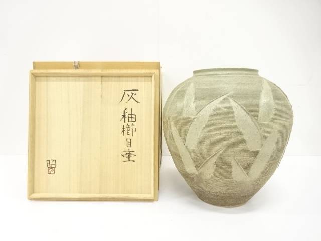文筆家物 灰湯 櫛目 壺【中古】【道】 宗sou