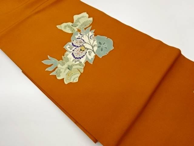 作家物　塩瀬金彩抽象花葉模様名古屋帯【中古】【着】【名古屋帯】 宗sou