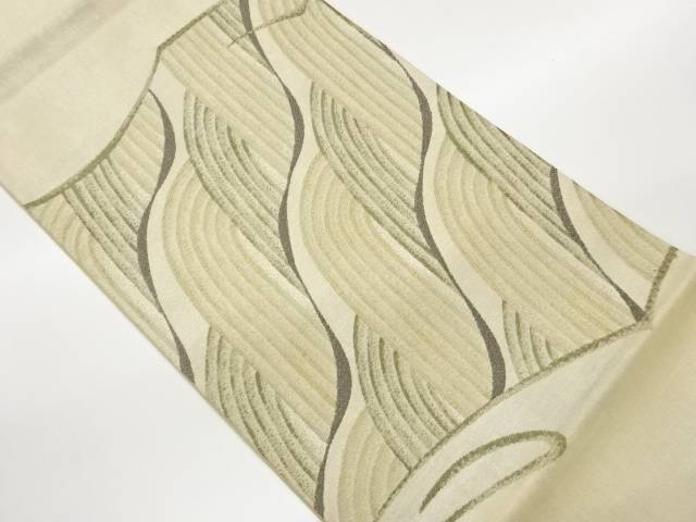 抽象曲線模様織出し袋帯【中古】【着】【袋帯】 宗sou