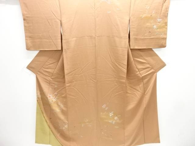 唐花模様刺繍訪問着【中古】【着】【訪問着・付下げ】 宗sou｜お茶道具・着物　【宗 sou】