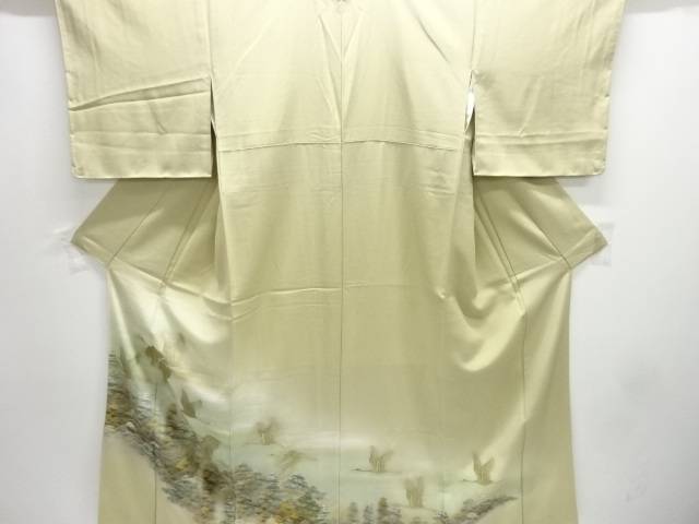未当て嵌める品 金彩群鶴にあずま屋飾りつけ一往紋色留袖【着】【留袖】 宗sou