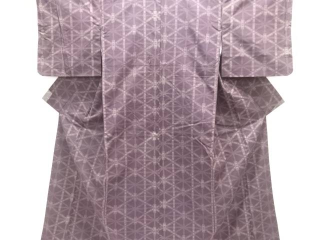 幾何学模様織出し手織り紬着物【中古】【着】【紬・お召し】 宗sou
