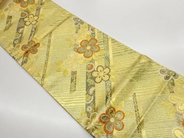 斜線に梅模様織出し袋帯【中古】【着】【袋帯】 宗sou