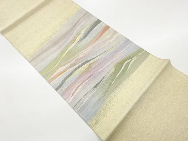抽象横縞模様織出し袋帯【中古】【着】【袋帯】 宗sou