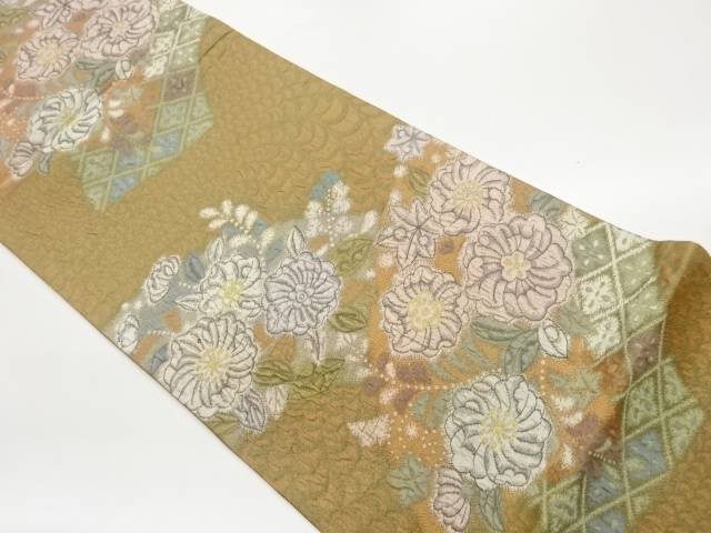 ふくれ織辻が花模様織出し袋帯【中古】【着】【袋帯】 宗sou