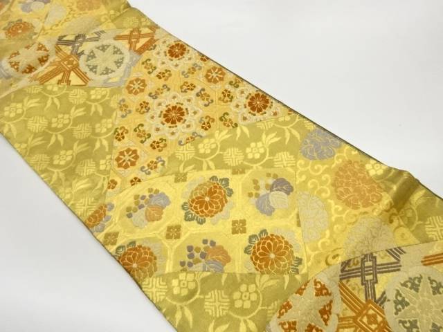 切り嵌め風蜀江文に華文・笹蔓緞子模様織出し袋帯【中古】【着】【袋帯】 宗sou 11,248円