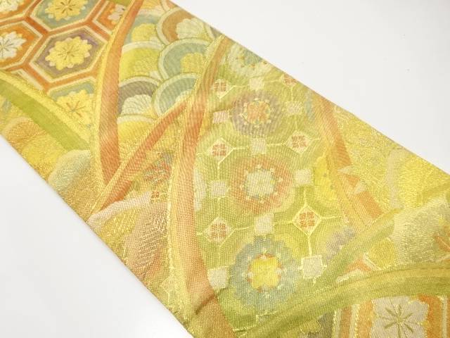 佐賀錦　花に古典柄織り出し　袋帯【中古】【着】【袋帯】 宗sou