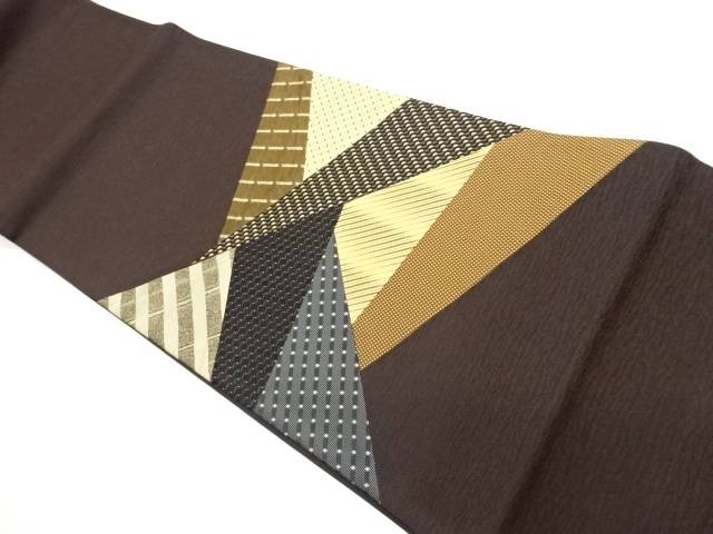 切り嵌め抽象模様織出し袋帯【中古】【着】【袋帯】 宗sou｜お茶道具・着物　【宗 sou】