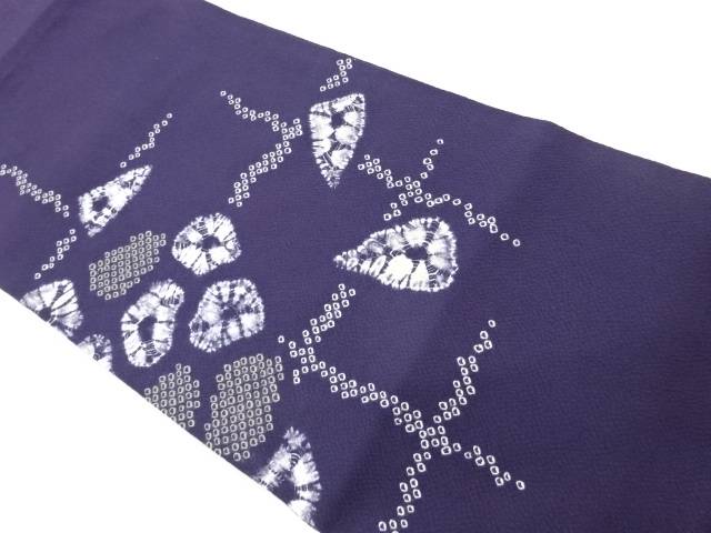 絞り抽象格子に鹿の子模様開き名古屋帯（額縁仕立て）【中古】【着】【名古屋帯】 宗sou