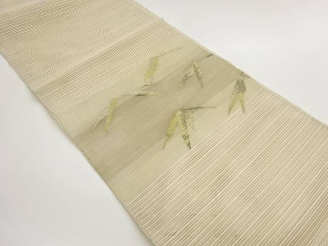 絽横段に抽象模様織出し名古屋帯【中古】【着】【名古屋帯】 宗sou