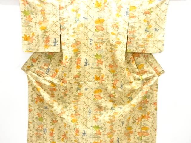 草花模様手織り真綿紬着物【中古】【着】【紬・お召し】 宗sou 5,928円