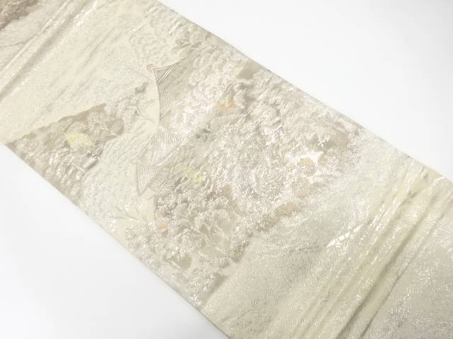 寺院風景模様織り出し　袋帯【中古】【着】【袋帯】 宗sou