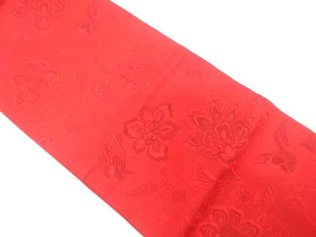 ふくれ織　花鳥模様織り出し　全通袋帯【中古】【着】【袋帯】 宗sou