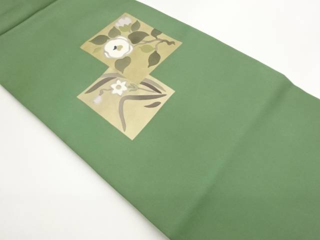 塩瀬金彩色紙に抽象花葉模様織出し名古屋帯【中古】【着】【名古屋帯】 宗sou 15,836円