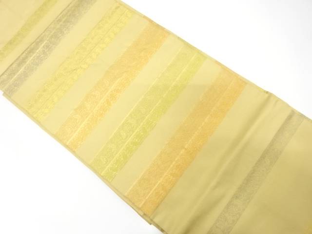 横段に花唐草模様織り出し　名古屋帯【中古】【着】【名古屋帯】 宗sou