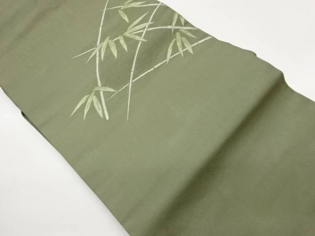 竹笹模様織出し夏用名古屋帯【中古】【着】【名古屋帯】 宗sou｜お茶道具・着物　【宗 sou】