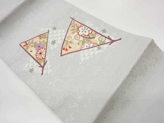 三角に鱗・菊模様名古屋帯【中古】【着】【名古屋帯】 宗sou