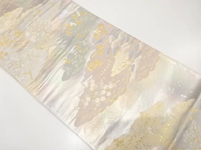 錦引箔　古都みやび模様織り出し　袋帯【中古】【着】【袋帯】 宗sou