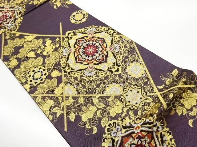 華紋に松・桐・唐草模様織出し袋帯【中古】【着】【袋帯】 宗sou