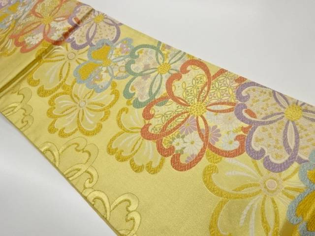 桜に七宝・鹿の子模様織出し袋帯【中古】【着】【袋帯】 宗sou 15,408円