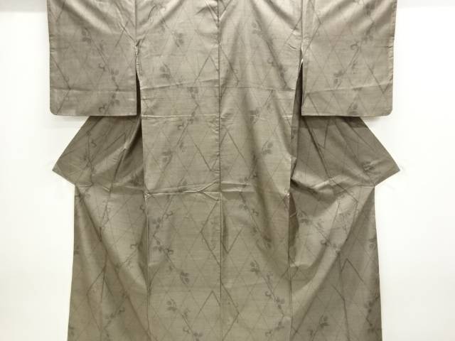 花唐草模様織出し本場泥大島紬着物（9マルキ）【中古】【着】【紬・お召し】 宗sou