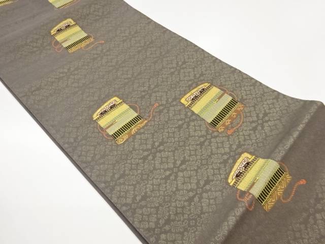 縅毛模様織出し袋帯【中古】【着】【袋帯】 宗sou