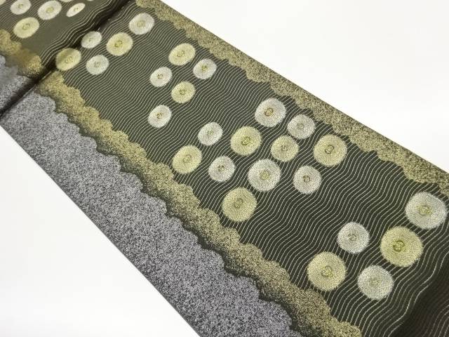 抽象縞に丸模様織出し袋帯【中古】【着】【袋帯】 宗sou 14,980円
