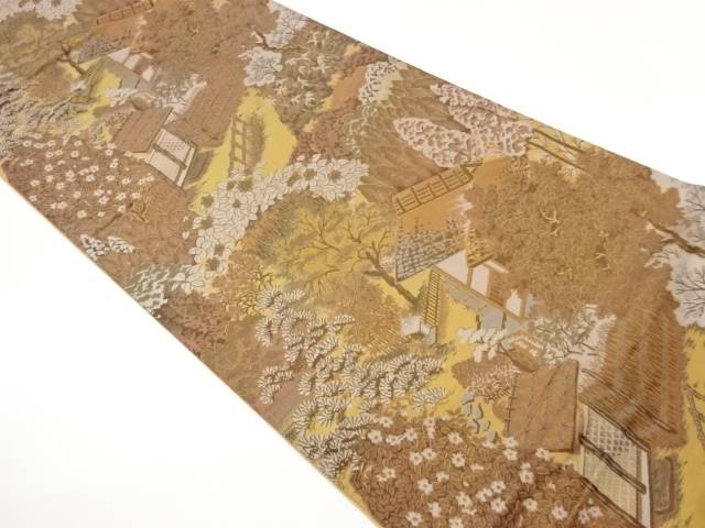 家屋に木々・花々模様織出し袋帯【中古】【着】【袋帯】 宗sou 14,980円