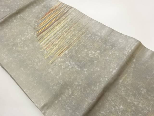 引箔横段模様織出し名古屋帯【中古】【着】【名古屋帯】 宗sou｜お茶道具・着物　【宗 sou】