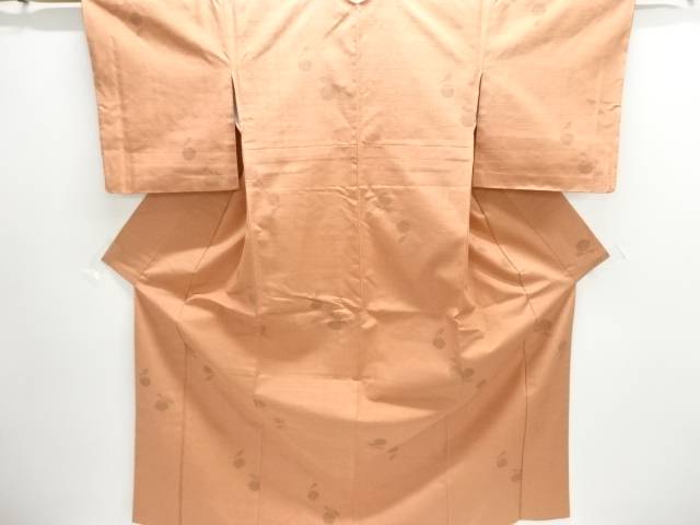 未使用品　果実模様織り出し手織り節紬着物【着】【紬・お召し】 宗sou