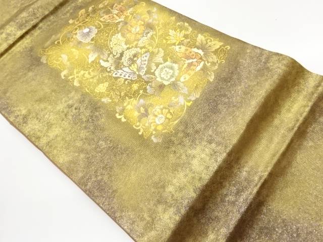 金彩蝶に花唐草模様名古屋帯【中古】【着】【名古屋帯】 宗sou 9,072円