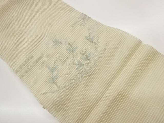絽綴れ抽象霞に花模様織出し名古屋帯【中古】【着】【名古屋帯】 宗sou